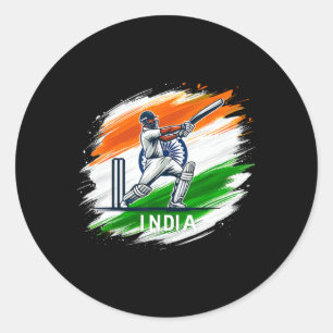India Cricket 3  Classic Round Sticker