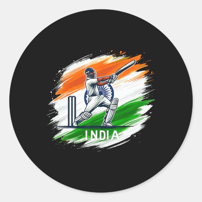 India Cricket 3  Classic Round Sticker (Front)