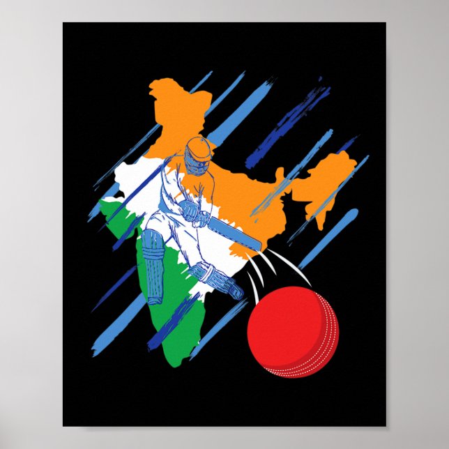 India Cricket Fan Or Player  Poster (Front)