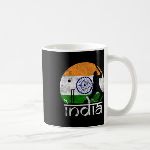 India Cricket Indian Flag Cricketer Men Women Kids Coffee Mug