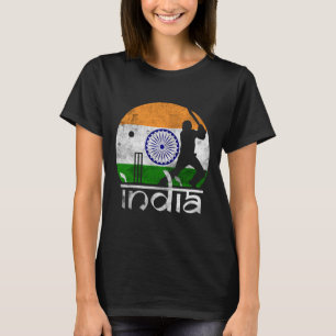 India Cricket Indian Flag Cricketer Men Women Kids T-Shirt