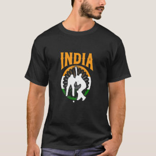 India Cricket Player Indian Cricket Team Flag T-Shirt