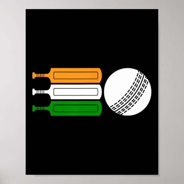 India Cricket Player Ll Indian Flag Cricket Team  Poster (Front)