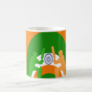 India Cricket Spirit Abstract Design Coffee Mug