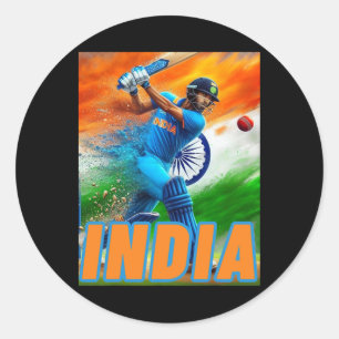 India Cricket Supporters Jersey - Indian Cricket F Classic Round Sticker