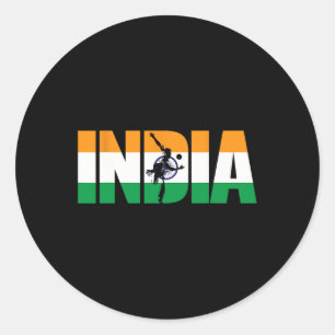 India Cricket Supporters Shirt Jersey Indian Crick Classic Round Sticker
