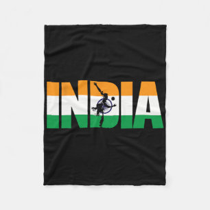 India Cricket Supporters Shirt Jersey Indian Crick Fleece Blanket