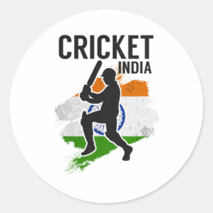 India Cricket Team Classic Round Sticker