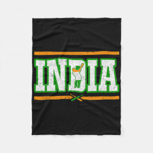 India Cricket Tee Shirt Indian National Cricket Te Fleece Blanket