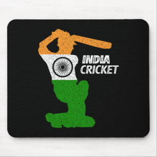 India Cricket Tsman Boundary Shot With Indian Flag Mouse Pad