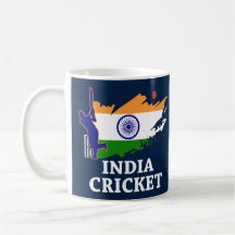 India Cricket  With Indian Flag Brush Stroke