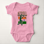 India Cricket With Indian Flag Gift Baby Bodysuit<br><div class="desc">An Indian Cricket Player in front of the Indian flag with the country name India below. Great gift for cricket players and cricket fans of all ages</div>