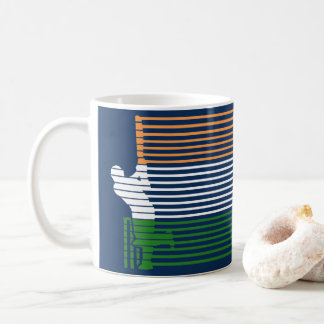 India Cricket With Indian Flag Lines Stroke Gift Coffee Mug
