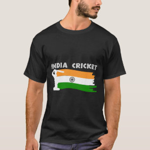 India Cricket With Indian Flag T-Shirt