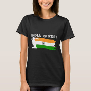 India Cricket With Indian Flag  T-Shirt