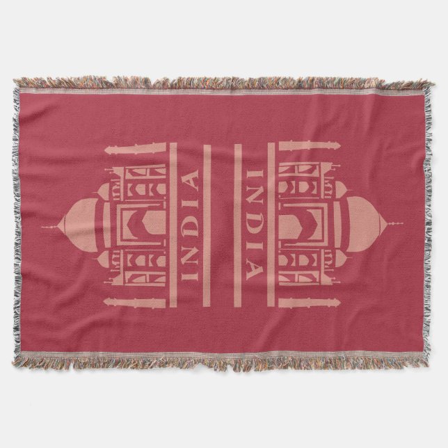INDIA custom colour throw blanket (Front)