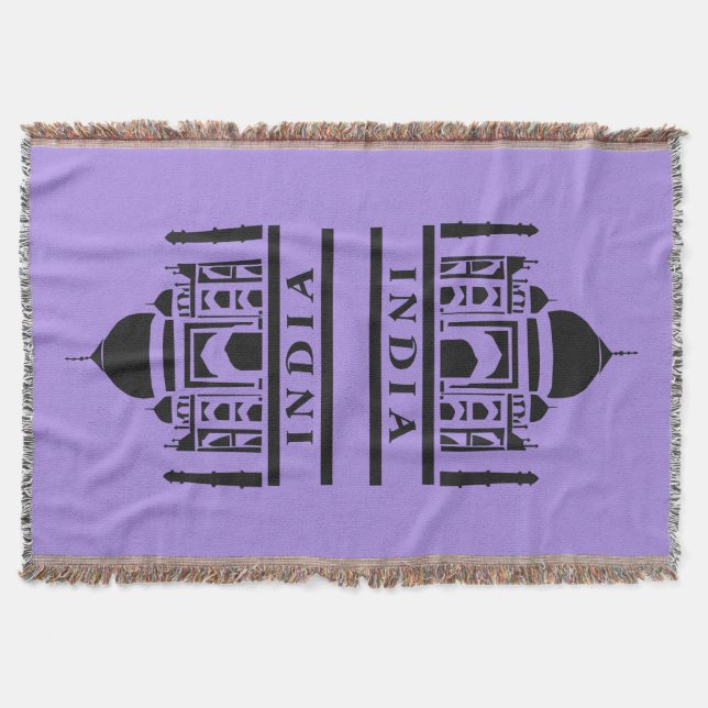 INDIA custom colour throw blanket (Front)