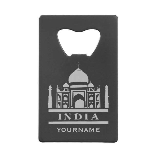 INDIA custom monogram & color bottle opener (Front)
