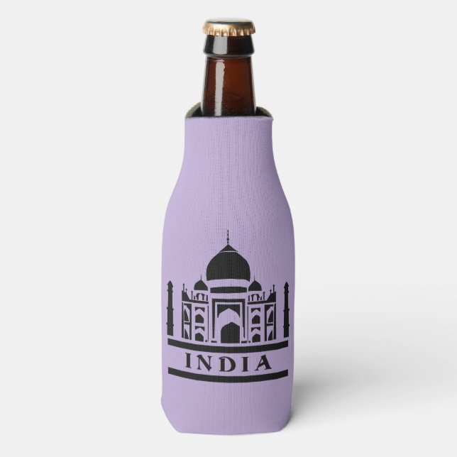 INDIA custom monogram & colour drink cooler (Bottle Front)