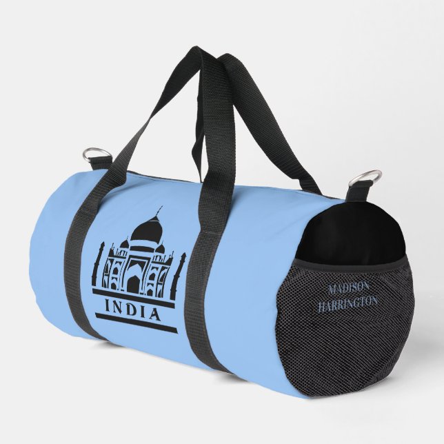 INDIA custom name & colour Duffle Bag (Right Corner)