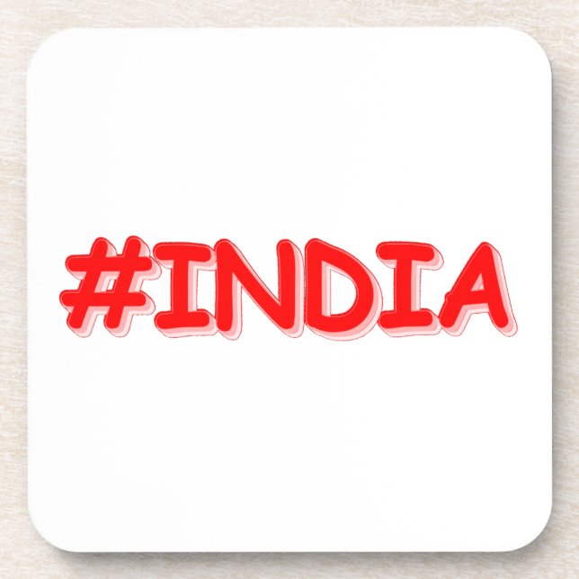 "#India" Cute Design. Buy Now Coaster (Front)