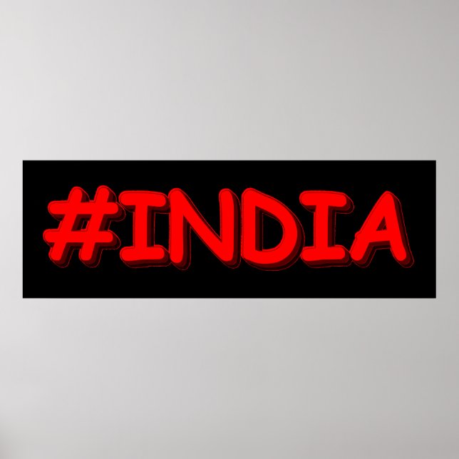 "#India" Cute Design. Buy Now Poster (Front)