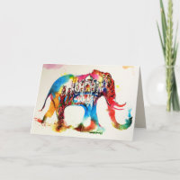 India Elephant Vintage Travel Love Watercolor