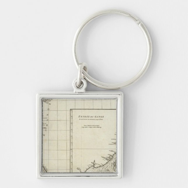 India Engraved Map Key Ring (Front)
