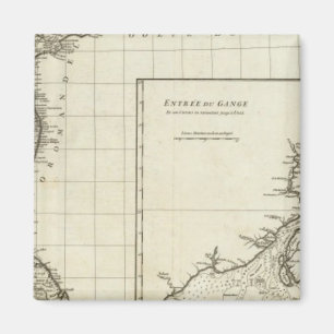 India Engraved Map Magnet