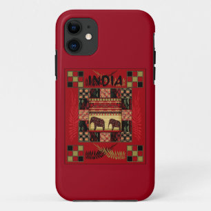 India ethnic patchwork elephants   iPhone 11 case