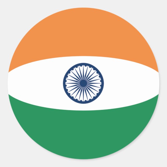 India Fisheye Flag Sticker (Front)
