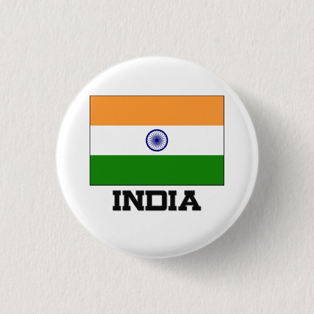 India Flag 3 Cm Round Badge (Front)