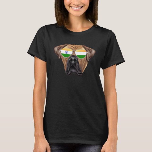 India Flag Boerboel Dog India Pocket T-Shirt (Front)