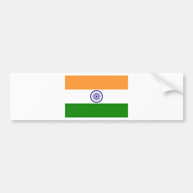 India Flag Bumper Sticker (Front)