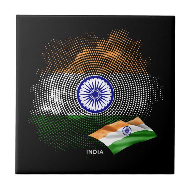India flag ceramic tile (Front)