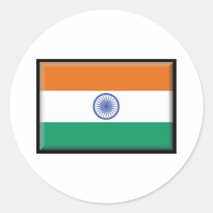 India Flag Classic Round Sticker