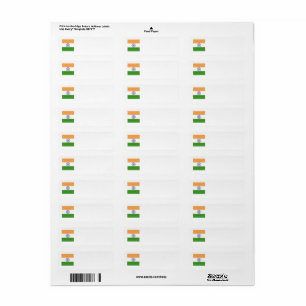India Flag Emblem Return Address Label