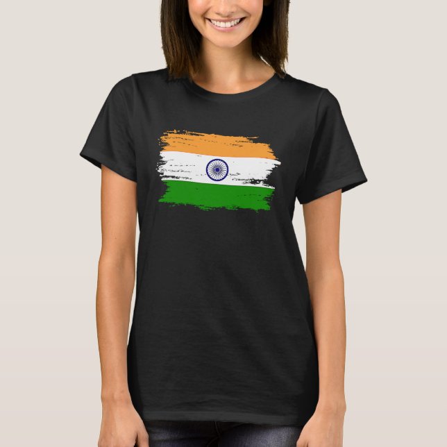 India Flag for Proud German Indian T-Shirt (Front)