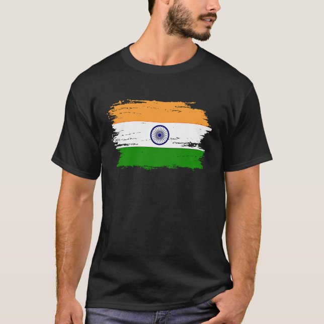 India Flag for Proud German Indian T-Shirt (Front)