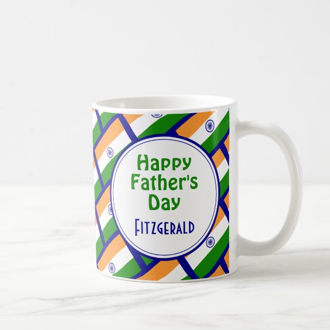 INDIA FLAG Happy Father's Day Customised BLUE Coffee Mug (Right)
