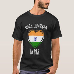 India Flag Heart Machilipatnam City T-Shirt