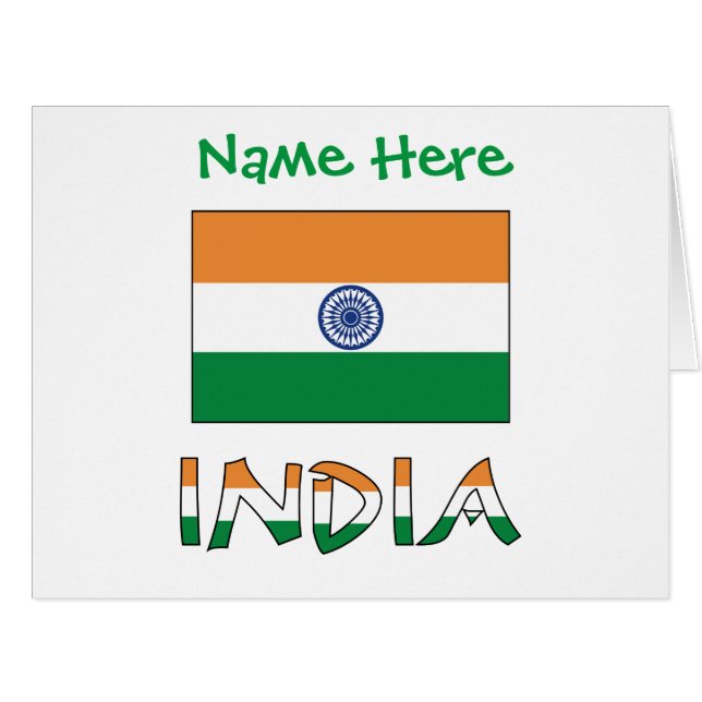 India Flag Heritage Personalised  (Front Horizontal)
