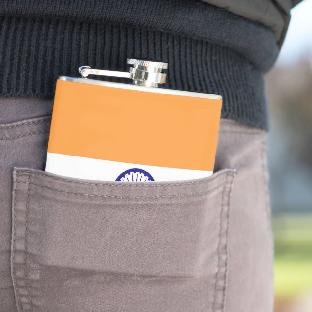 India flag hip flask (In Situ)