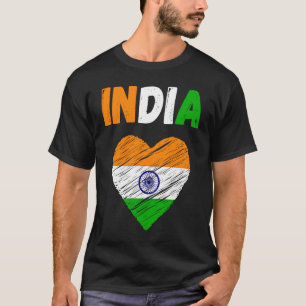 India Flag Holiday India Heart Indian Flag T-Shirt