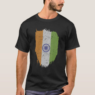 India Flag In Tricolor With Ashoka Chakra Desi Ind T-Shirt