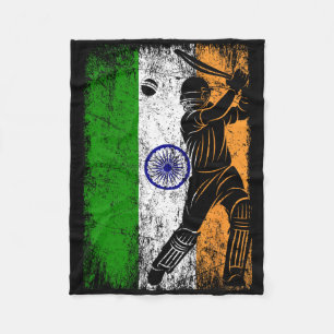 India Flag Indian Cricket Jersey Fan Player Coach Fleece Blanket