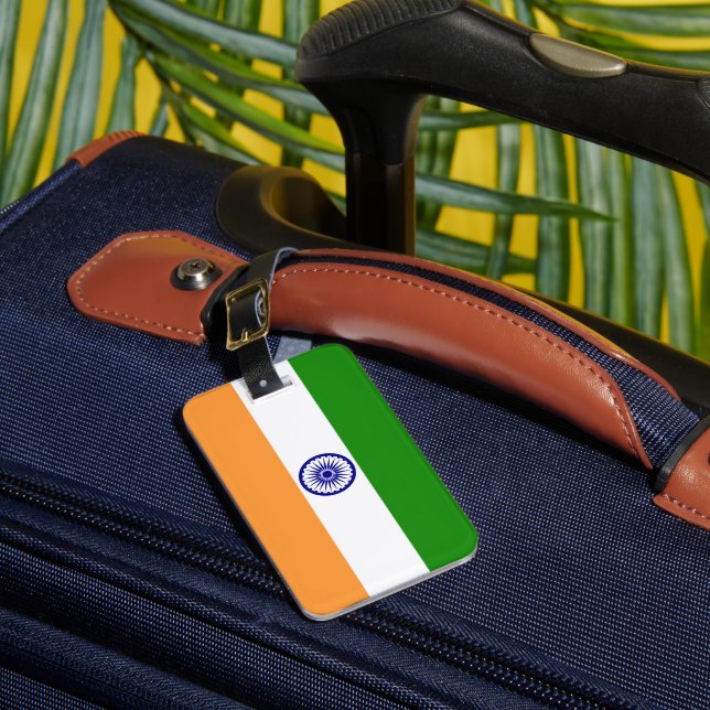 India flag luggage tag (Front Insitu 1)