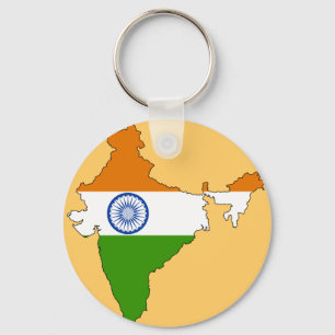 India flag map key ring