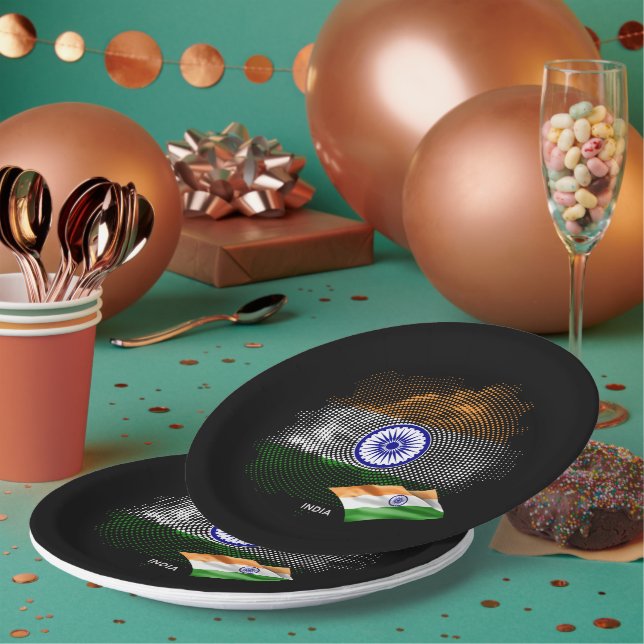 India flag paper plate (Multi)