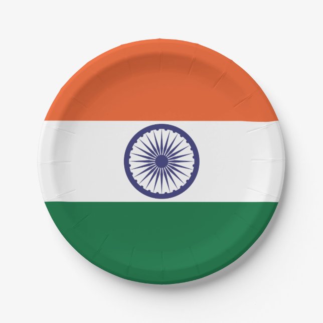 India Flag Paper Plate (Front)